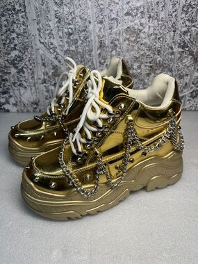ANTHONY WANG SPACE CANDY STUDDED WEDGE SNEAKER Sz 8 1/2
